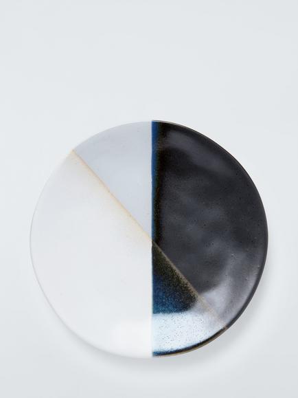 John Lewis Dipped Reactive Glaze Stoneware Side Plate, 21.5cm, Black, Black