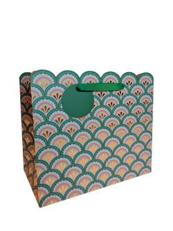 Eleanor Stuart Art Deco Scalloped Gift Bag, Dark Green, Dark Green