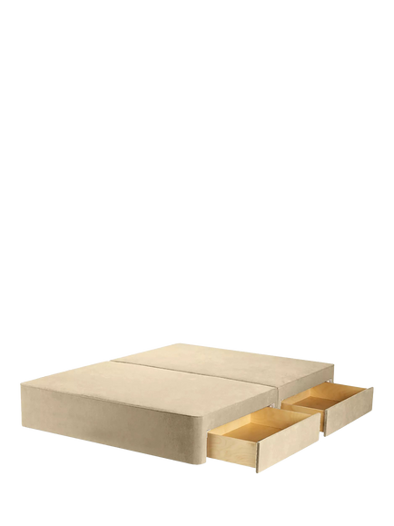 John Lewis OUTLET Pocket Sprung 4 Drawer Storage Divan Base, Double, Like New, Relaxed Linen Putty, Putty