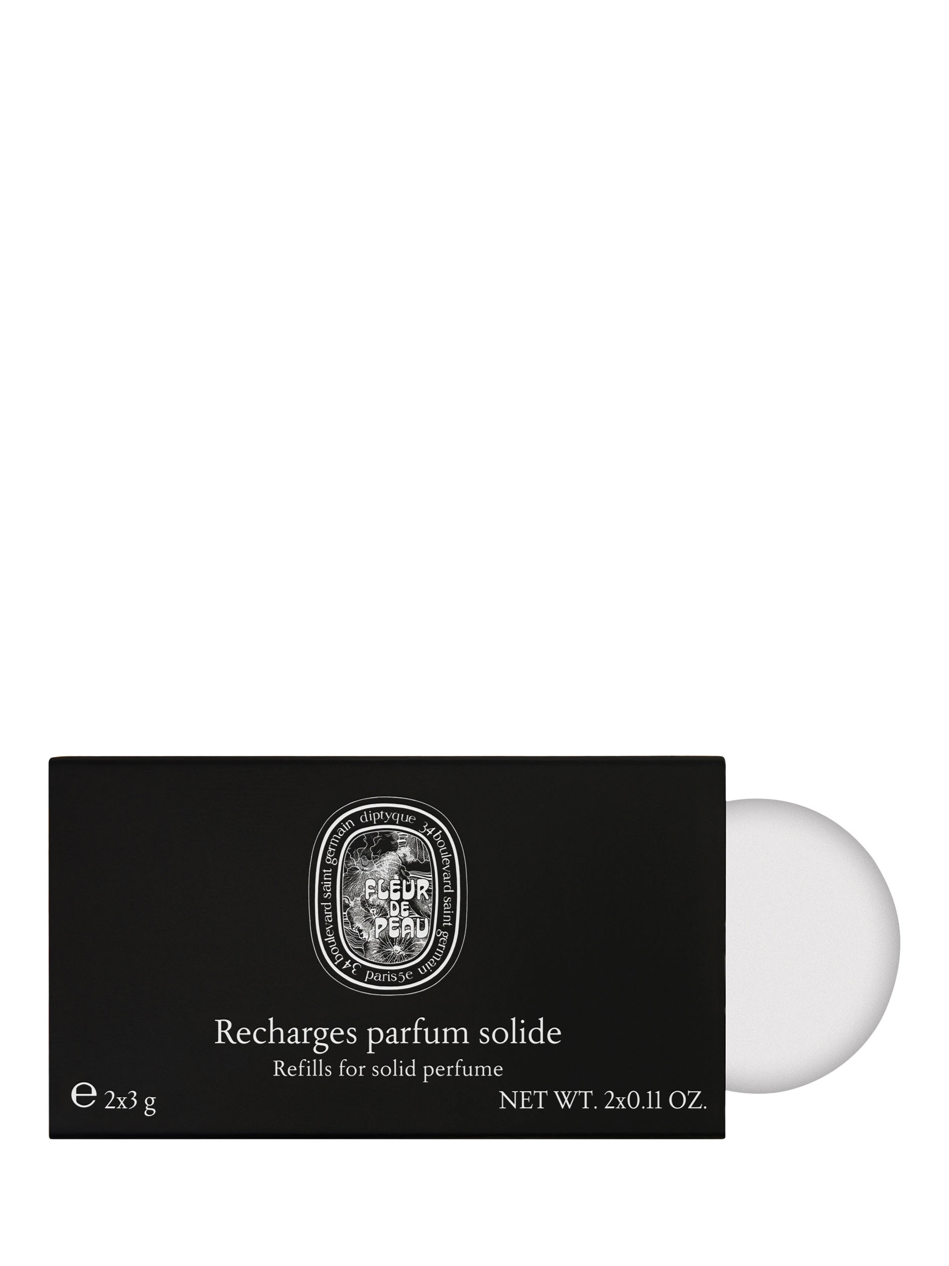 Product image 1 of 2, which shows Diptyque Fleur de Peau Refillable Solid Perfume Refills, 2 x 3g
