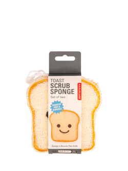 Kikkerland Toast Scrubbies, Set of 2, Brown, Brown