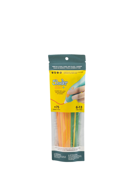 3Doodler Start+ Filament Refill Pack, 75 Piece, Multi