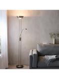 Bay Lighting Rocca Uplighter & Reading Light Double Floor Lamp, Silver
