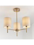 Bay Lighting Briorie 3 Arm Semi Flush Ceiling Light, Metallic Brass/Cream