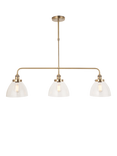 Bay Lighting Carter 3 Arm Linear Ceiling Light, Metallic Brass/Clear