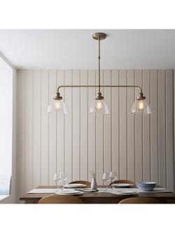 Bay Lighting Carter 3 Arm Linear Ceiling Light, Metallic Brass/Clear - view 2, Metallic Brass/Clear