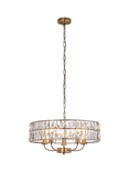 Bay Lighting Clarie 5 Bulb Cut Glass Pendant Ceiling Light, Metallic Brass