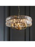 Bay Lighting Clarie 5 Bulb Cut Glass Pendant Ceiling Light, Metallic Brass