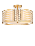 Bay Lighting Josette Semi Flush Ceiling Light, Gold