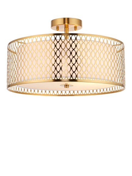 Bay Lighting Josette Semi Flush Ceiling Light, Gold