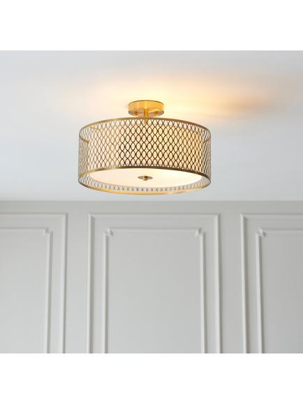 Bay Lighting Josette Semi Flush Ceiling Light - view 2, Gold