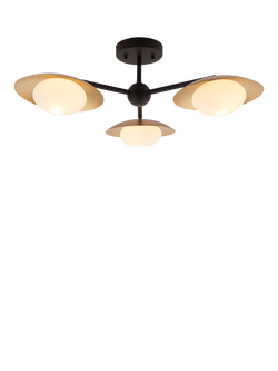 Bay Lighting Rajka 3 Arm Ceiling Light, Bronze, Nearly Black