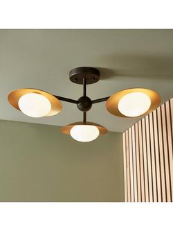 Bay Lighting Rajka 3 Arm Ceiling Light, Bronze - view 2, Nearly Black