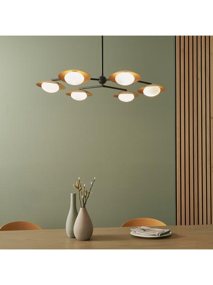 Bay Lighting Rajka 6 Arm Ceiling Light, Bronze - view 2, Nearly Black