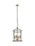 Bay Lighting Stockwell 4 Lamp Glass Pendant Ceiling Light, Metallic Brass