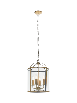 Bay Lighting Stockwell 4 Lamp Glass Pendant Ceiling Light, Metallic Brass, Metallic Brass