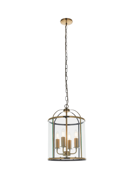 Bay Lighting Stockwell 4 Lamp Glass Pendant Ceiling Light, Metallic Brass, Metallic Brass