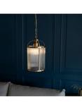 Bay Lighting Stockwell 4 Lamp Ribbed Glass Pendant Ceiling Light, Metallic Brass