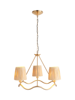 Bay Lighting Wave 3 Arm Ceiling Light, Metallic Brass