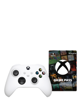 Microsoft Xbox Wireless Controller, White, with Game Pass Ultimate, 1 Month