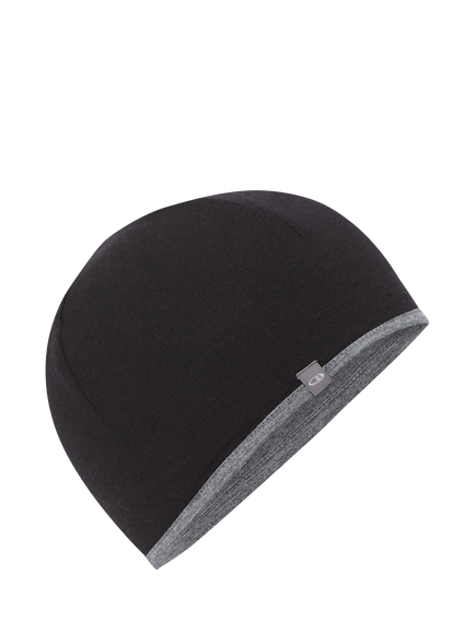 Icebreaker Unisex Flexi Chute Merino Wool Beanie Hat, Black/Gritstone, Black/Gritstone