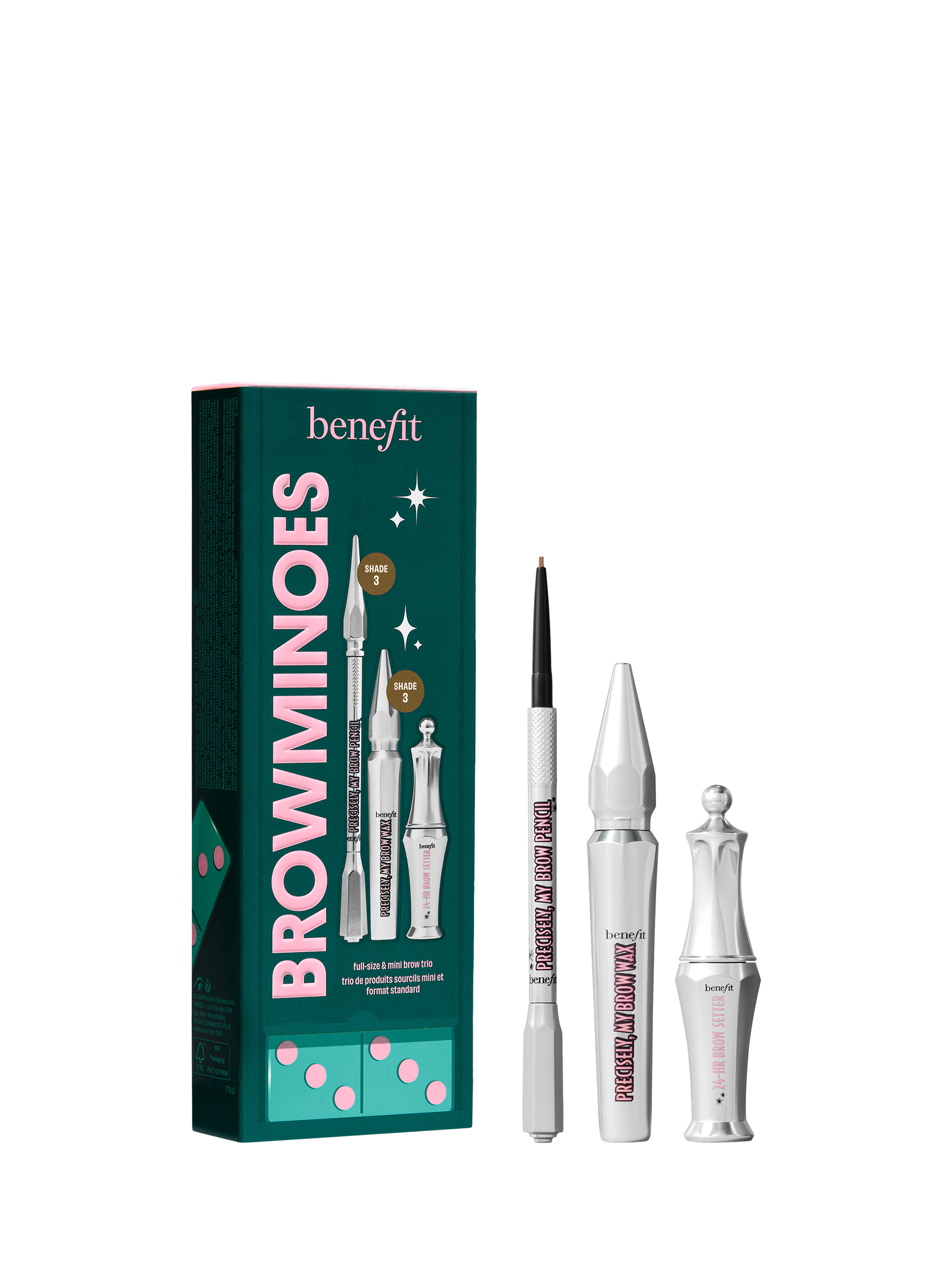 Product image 1 of 10, which shows Benefit BROWminoes Eyebrow Makeup Gift Set, 3