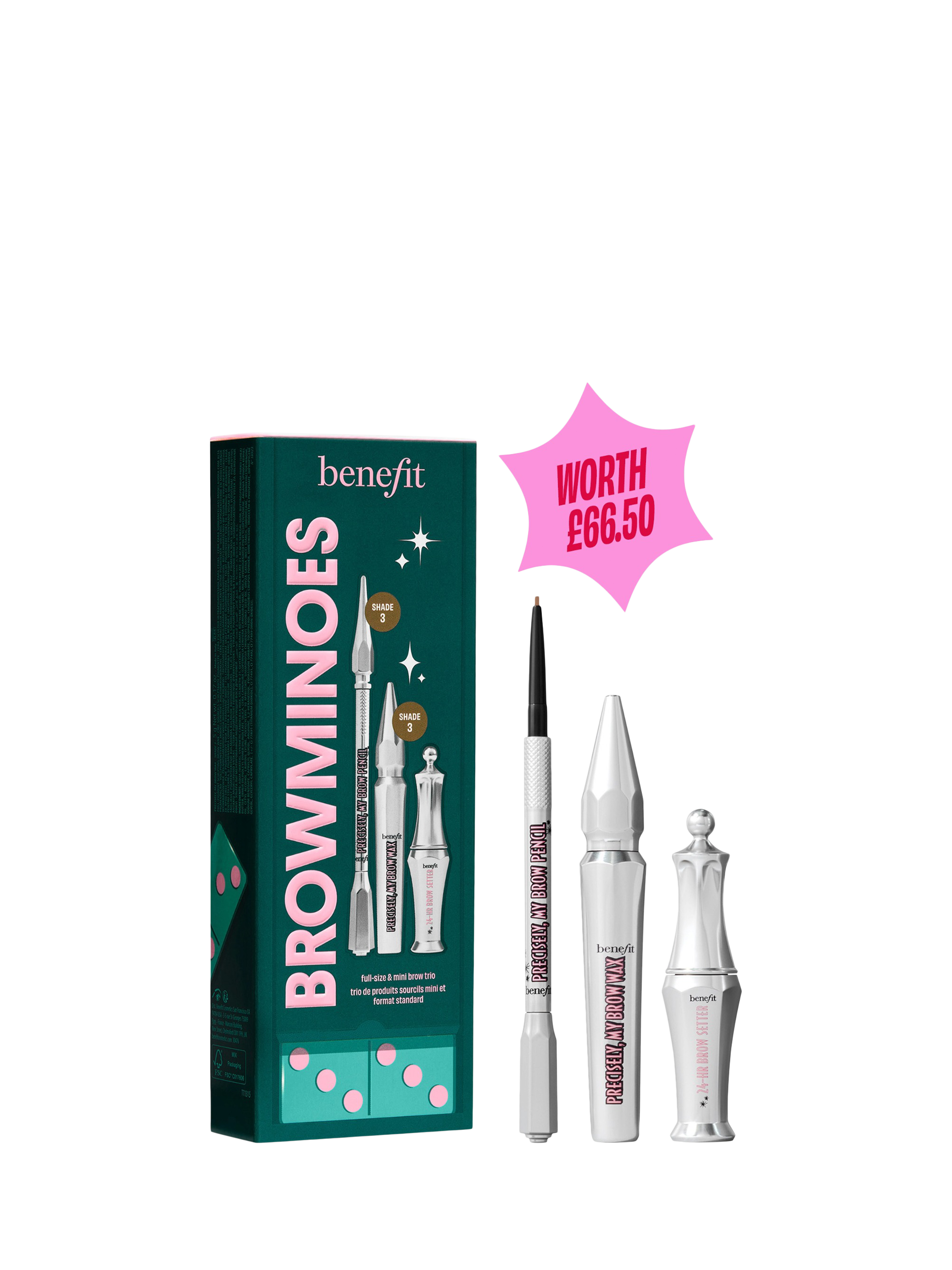 Product image 9 of 10, which shows Benefit BROWminoes Eyebrow Makeup Gift Set, 3