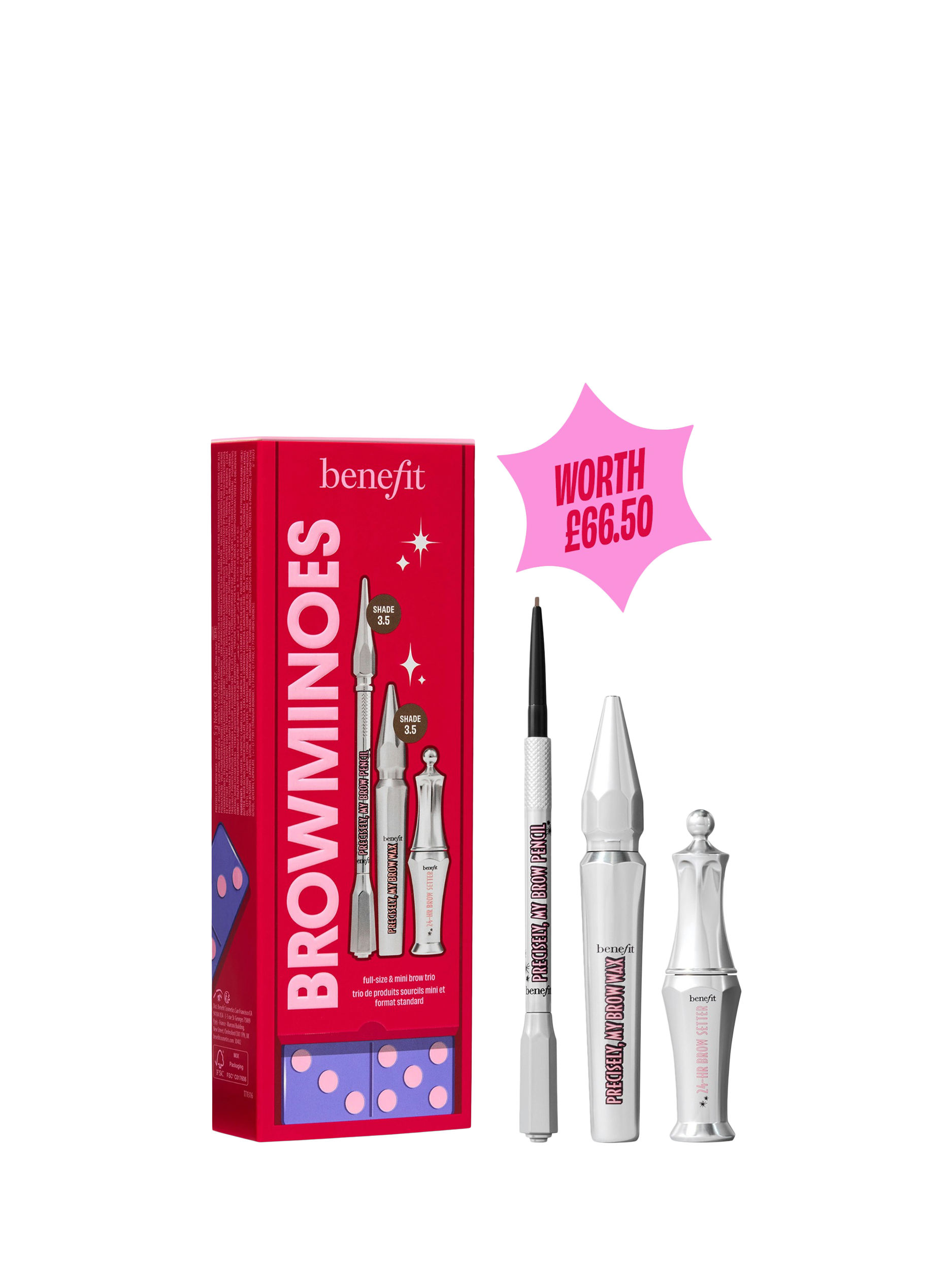Product image 9 of 10, which shows Benefit BROWminoes Eyebrow Makeup Gift Set, 3.5