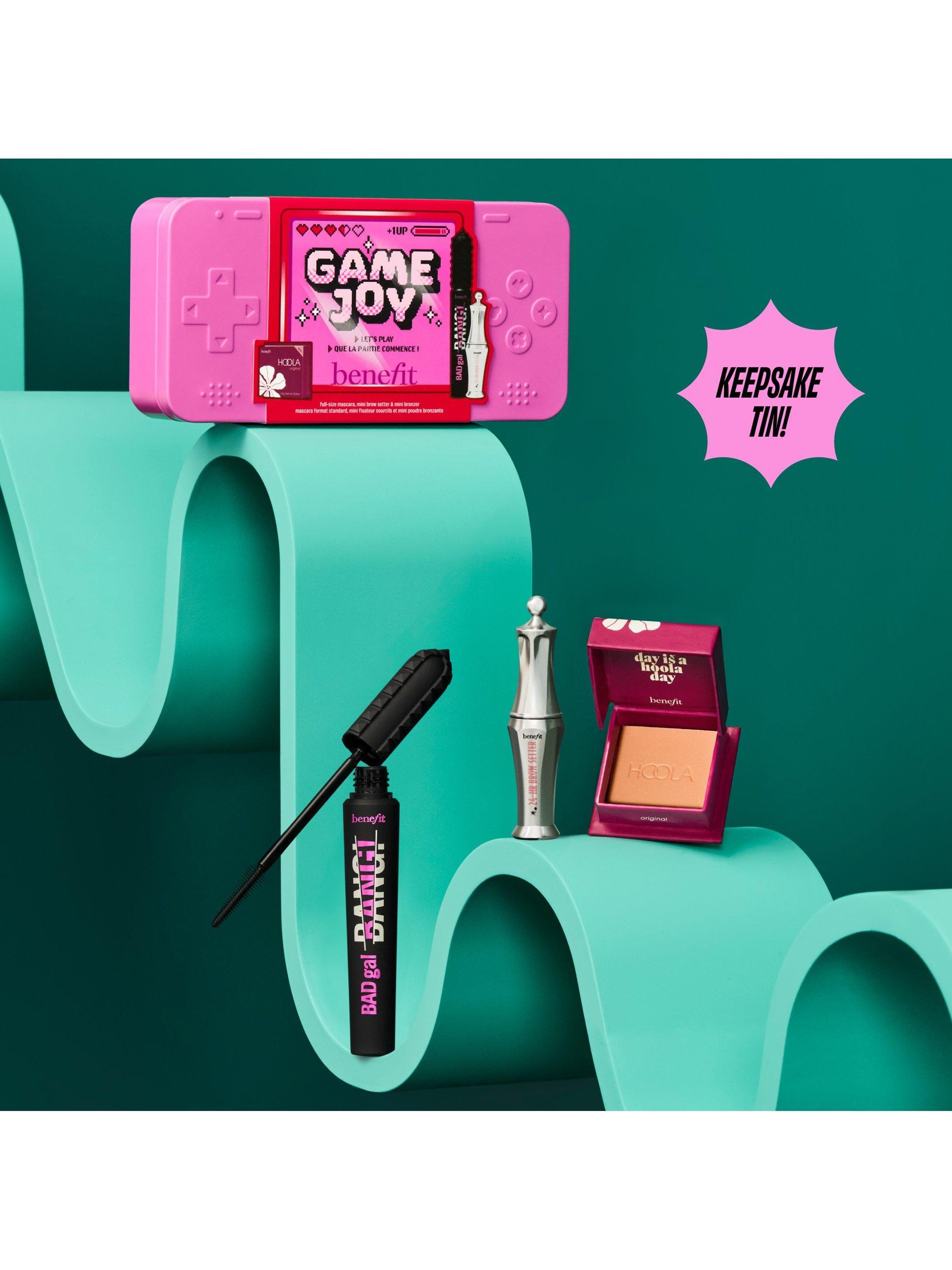 Product image 11 of 11, which shows Benefit GameJoy Mascara, Brow and Bronzer with Limited Edition Keepsake Tin Makeup Gift Set