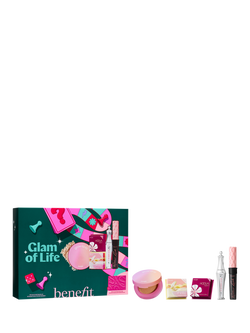 Benefit Glam of Life Mascara, Brow and Cheek Set with Limited Edition Beauty Bag Makeup Gift Set, 