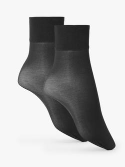 John Lewis 40 Denier Ankle-High Tights, Pack of 2, Black