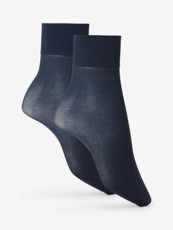 John Lewis 40 Denier Ankle-High Tights, Pack of 2, Navy
