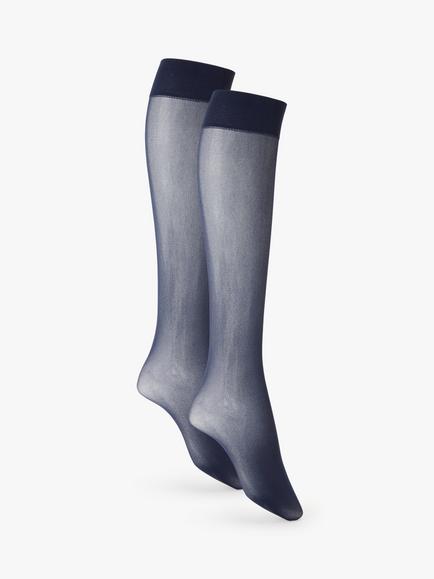 John Lewis 40 Denier Knee-High Tights, Pack of 2, Black, Navy