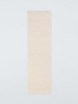 John Lewis Boucle Wool Rich Runner Rug, White, L240 x W70 cm, White