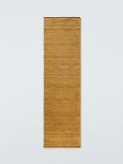 John Lewis Plain New Zealand Wool Rich Runner Rug, L240 x W70cm, Mustard