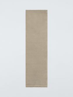 John Lewis Plain New Zealand Wool Rich Runner Rug, L240 x W70cm, Putty