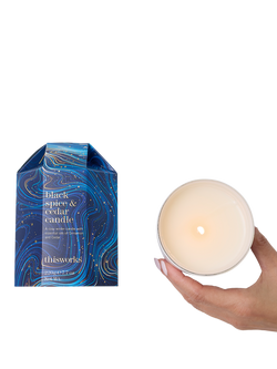 This Works Black Spice & Cedar Scented Candle, 220g - view 2, 