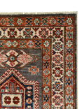 Gooch Oriental Supreme Kazak Pure Wool Runner Rug, Grey, L307 x W81 cm