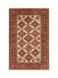 Gooch Oriental Supreme Kazak Pure Wool Rug, Ivory, L177 x W118 cm