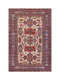 Gooch Oriental Supreme Kazak Pure Wool Rug, Ivory, L181 x W122 cm