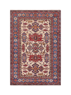 Gooch Oriental Supreme Kazak Pure Wool Rug, Ivory, L181 x W122 cm, Ivory