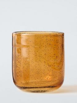 John Lewis Bubble Glass Tumbler, 375ml, Ochre, Multi