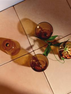 John Lewis Bubble Glass Tumbler, 300ml, Ochre - view 2, Multi