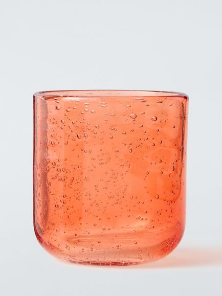 John Lewis The Colour Edit Bubble Glass Tumbler, 340ml, Sienna