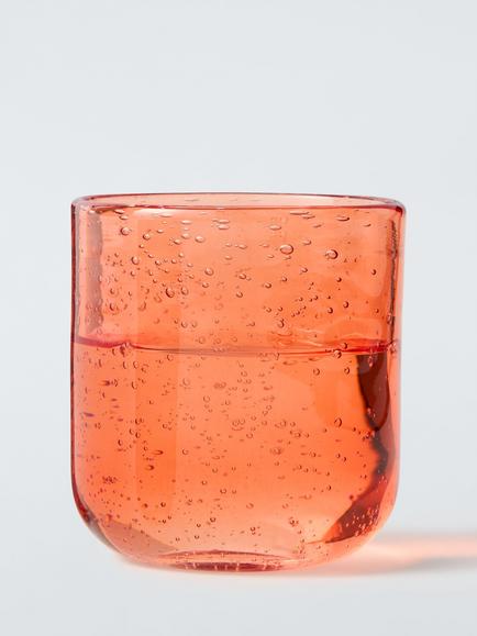 John Lewis The Colour Edit Bubble Glass Tumbler, 340ml - view 2, Sienna
