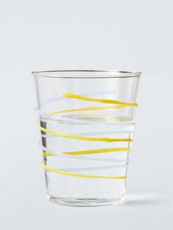 John Lewis Swirl Glass Tumbler, 355ml, Yellow - view 2, Multi