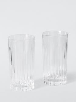 John Lewis Paloma Timeless Crystal Glass Highball, Set of 2, 436ml, Clear, Clear