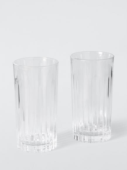 John Lewis Paloma Timeless Crystal Glass Highball, Set of 2, 436ml, Clear, Clear