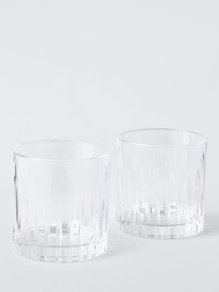 John Lewis Paloma Timeless Crystal Glass Tumblers, Set of 2, 359ml, Clear, Clear