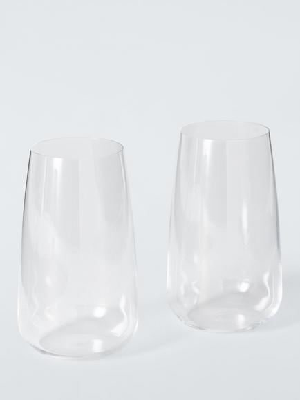 John Lewis Sora Crystal Glass Highball, Set of 2, 510ml, Clear, Clear
